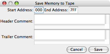 Save Memory to Tape